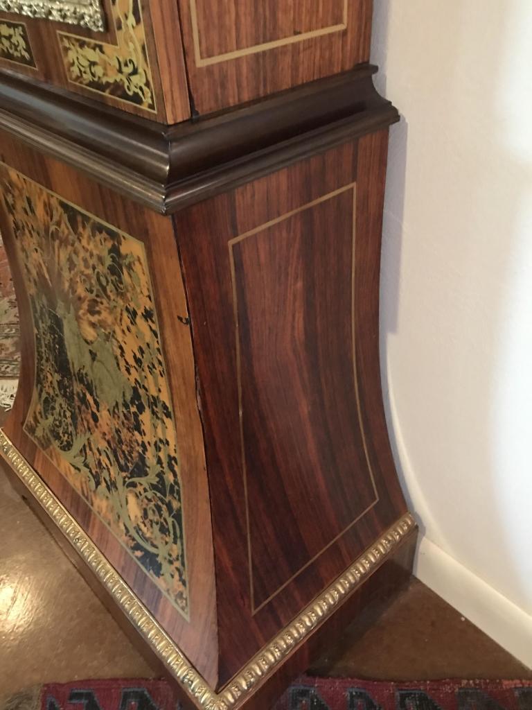 Vintage Italian Marquetry Inlay Grandfather Clock