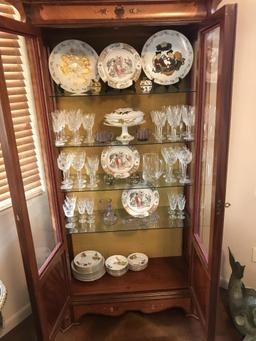 Italian Style Marquetry Inlay Curio Cabinet