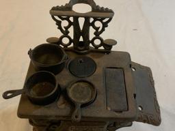 Vintage Miniature CRESCENT CAST IRON STOVE Toy