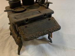 Vintage Miniature CRESCENT CAST IRON STOVE Toy