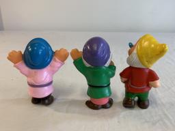 7  Disney the Seven Dwarfs Rubber 5" Figures