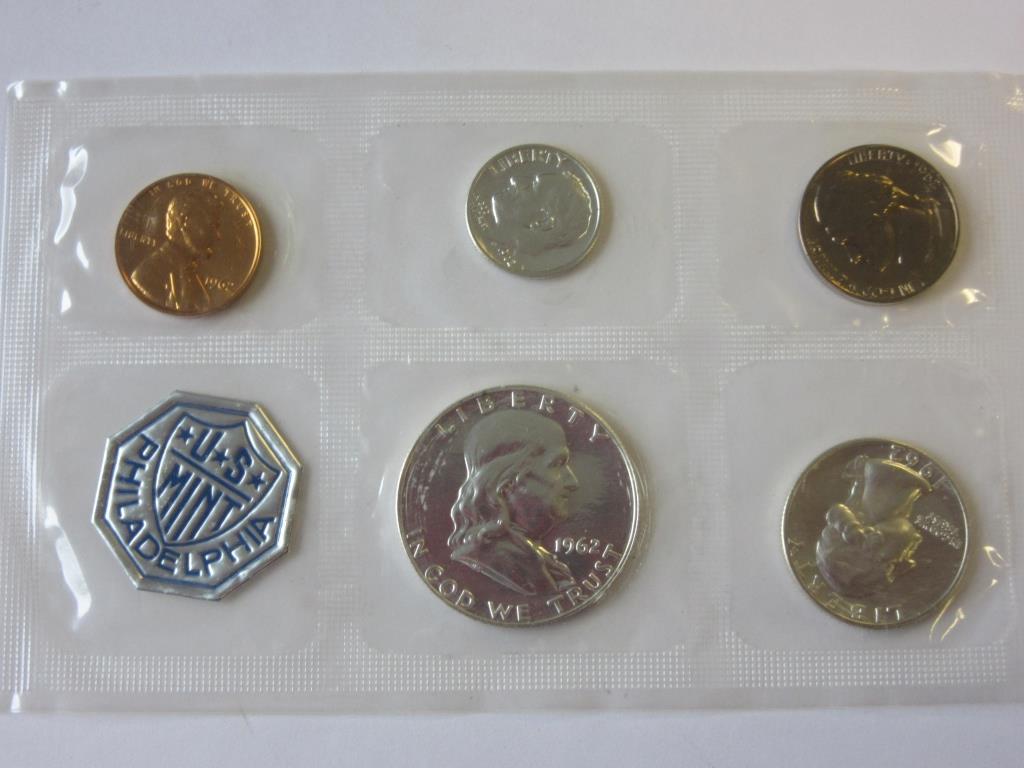 U.S. Philadelphia Mint 1962 Coin Set (.90 Silver)