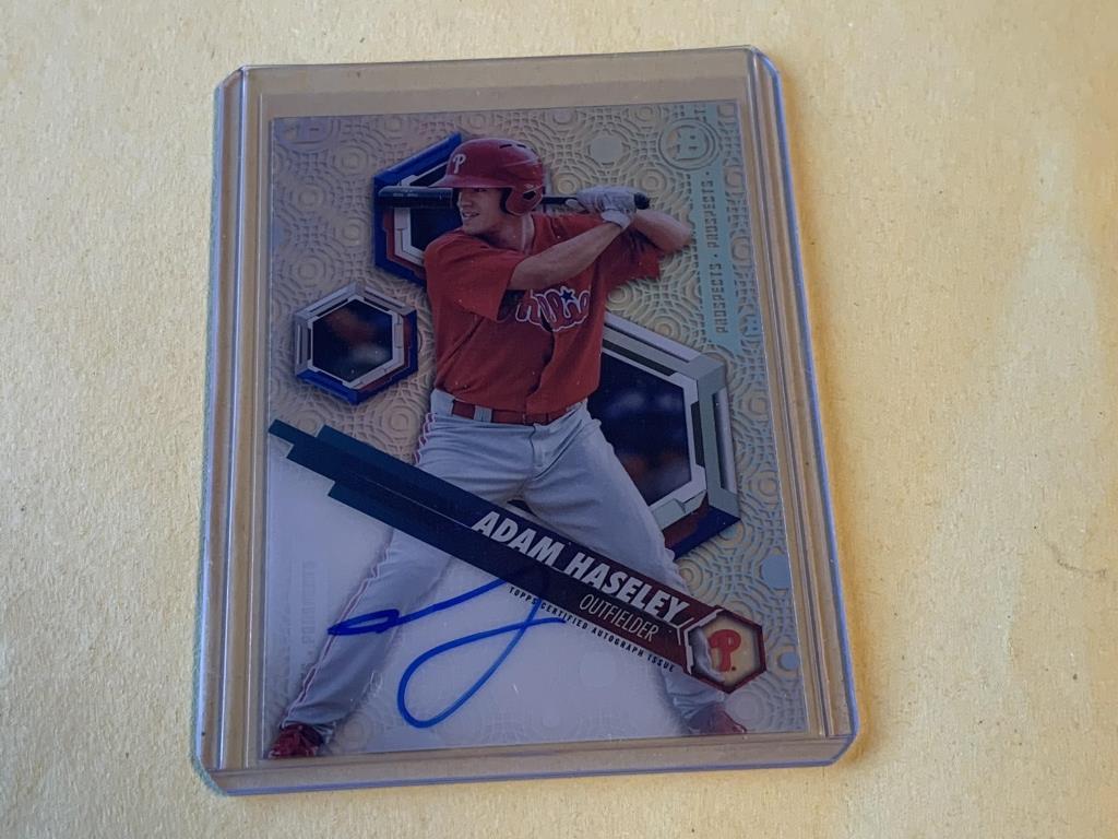 ADAM HASELEY 2018 Bowman High Tek AUTOGRAPH Card