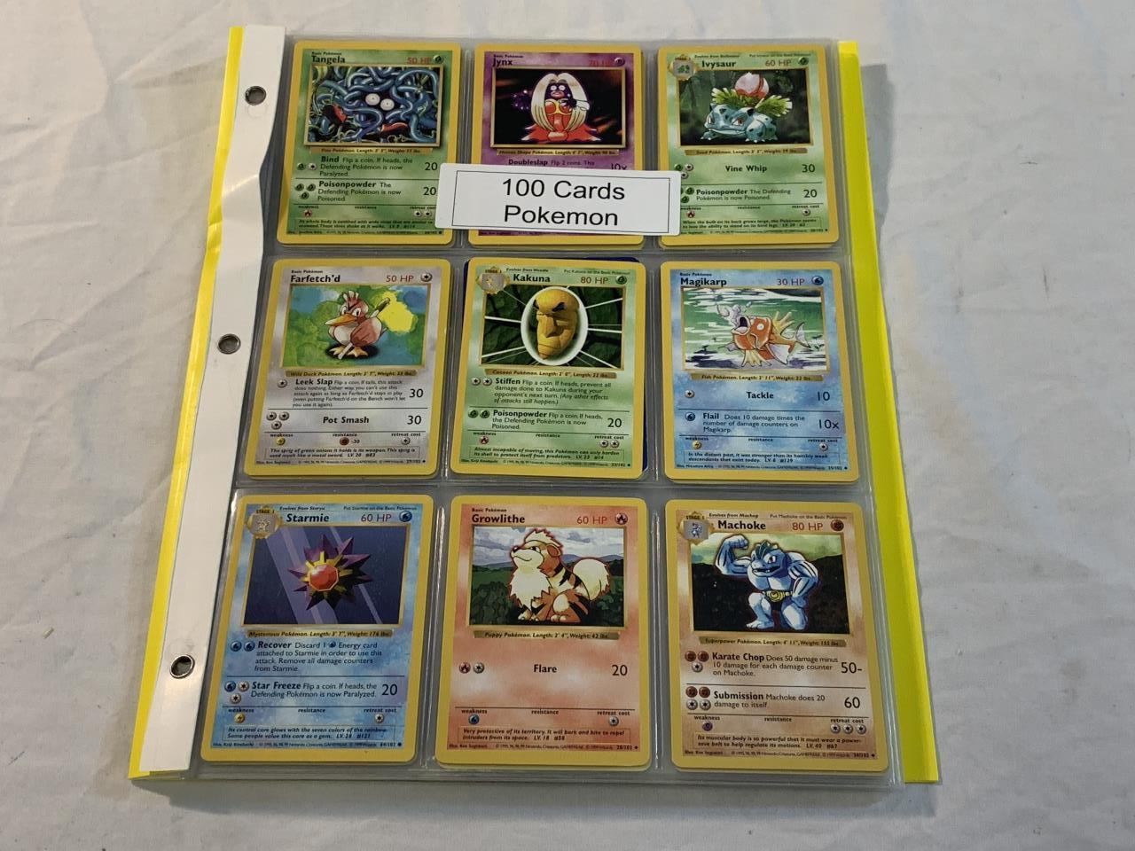 Lot of 100 POKEMON Trading Cards