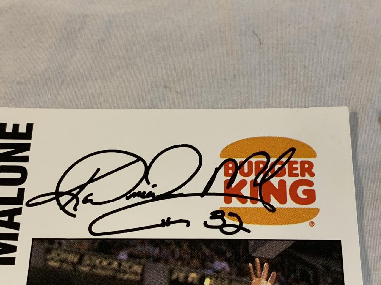 KARL MALONE Utah Jazz AUTOGRAPH Burger King Cards