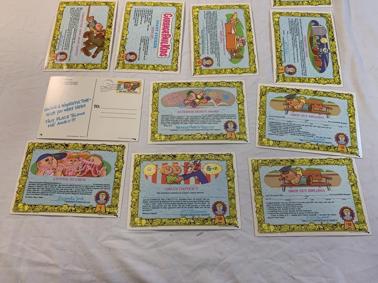 1986 Lot of 14 GARBAGE PAIL KIDS  4X6 Stickers