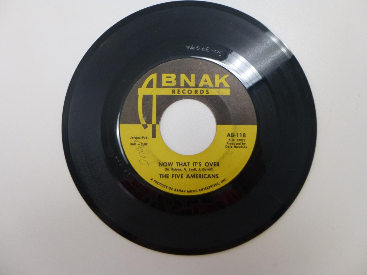 THE FIVE AMERICANS Western Union 45 RPM Record 196