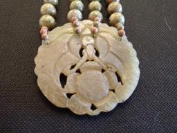 Vintage Jadite Oriental Style Necklace
