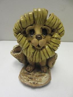 Lion Design Ceramic Flower Pot 9" Tall