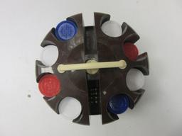 Poker Chip Holder with Pair of Dice and Pack of Cards