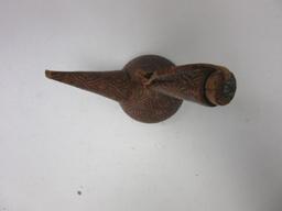 Oddly Shaped Flask with Cork Stop 9" Tall