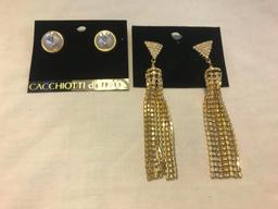 Lot of 6 Gold-Tone and Rhinestone Earrings