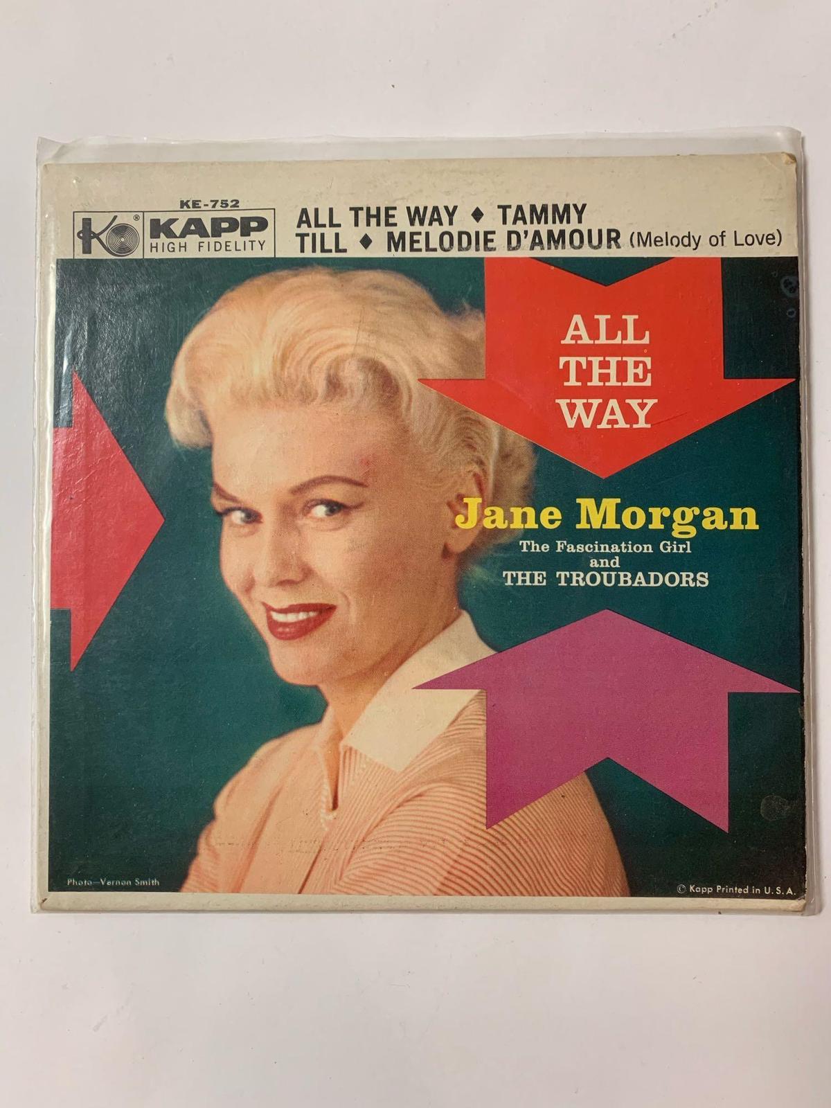 Jane Morgan With The Troubadors ?? All The Way 45 RPM 1962 Record