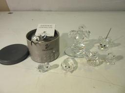 Lot of 7 Swarovski Silver Crystal Figurines incl: Seal, Eagle, Mouse, Chick, 2 Ducks, and Butterfly