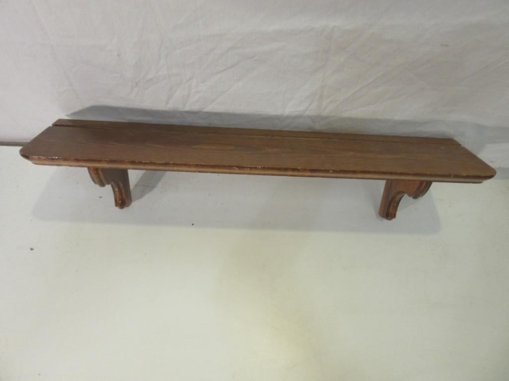 Lot of 2 Wooden Mounting Shelves 24"x 5" 28"x 5"