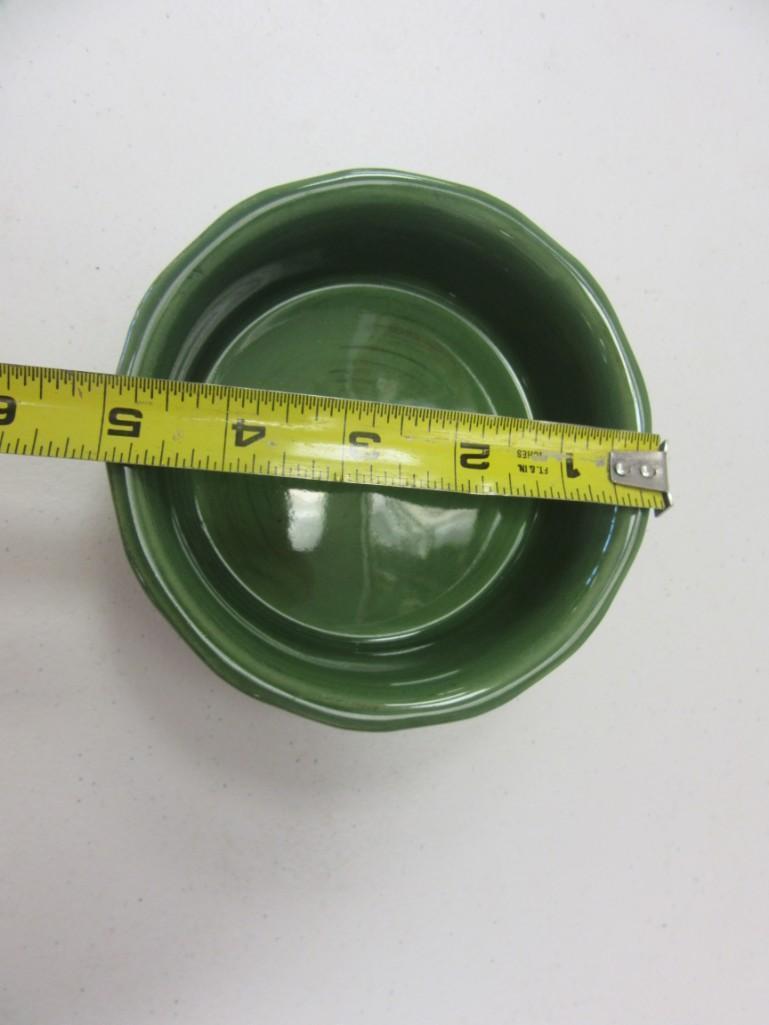 Pair of Green Bella Debby Segura Designs Stoneware Bowls