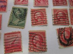 Historical lot of 50 various 2 cent US postage and documentary stamps