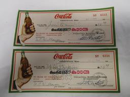 Two vintage CocaCola, Greenwood, Miss. canceled checks. Sequentially numbered No. 6333 and 6334