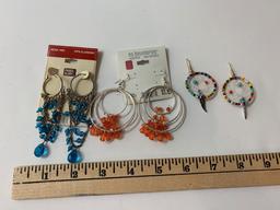 Lot of three vintage costume jewelry earrings