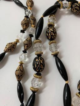 Lot of two vintage costume jewelry beaded necklaces