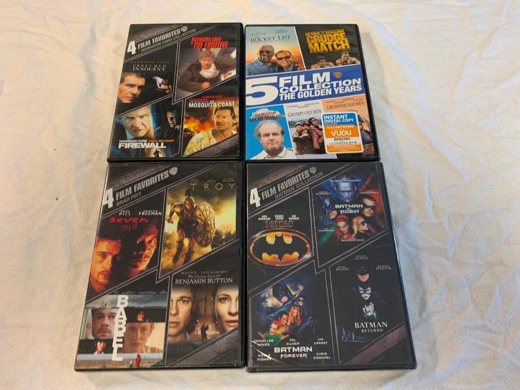 Lot of 17 DVD Movies- Batman 4 Film Collection, Brad Pitt 4 Films, Harrison Ford 4 Films