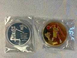 Lot of 2 KOBE BRYANT Lakers Coin Tokens