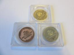 Lot of 3 Quebec Trois Pistoles Tokens with Different Tones