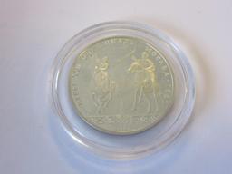 1980 .90 Silver Moscow Olympics 5 Rubles Coin