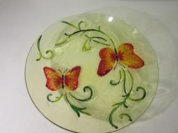 17" Decorative Plate w/ Butterfly Design