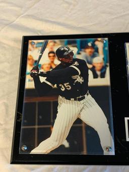 FRANK THOMAS White Sox Wall Plaque with Photo and Trading Card