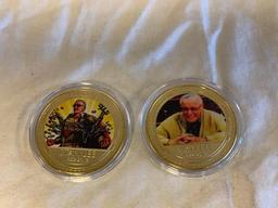 Lot of 2 STAN LEE Coin Tokens-Mint condition