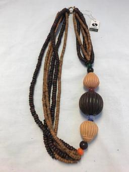 Lot of 3 Wooden Bead Necklaces