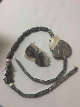 Lot of 3 costume matching necklace earring sets