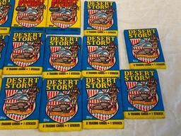 Lot of 17 Packs of 1991 Topps Desert Storm Trading Cards