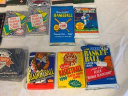 Lot of 39 Unopened Sealed Packs of1990's Sport Cards with 1989 Fleer Basketball