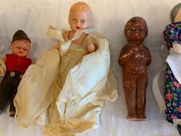 Lot of 7 Vintage Antique Dolls Miniature