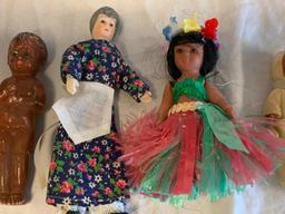 Lot of 7 Vintage Antique Dolls Miniature