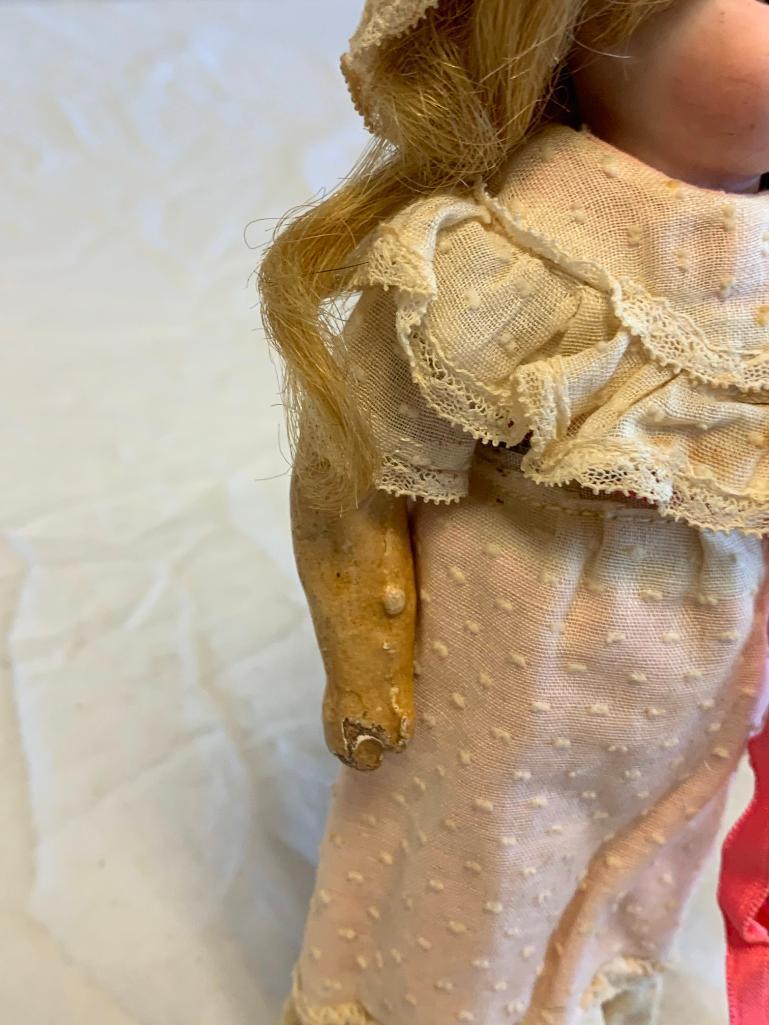 Antique 9" Bisque Doll with Outfit