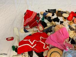 Large lot of vintage Baby Toddler Doll Clothing and doll shoes