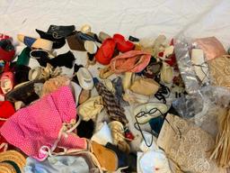 Large lot of vintage Baby Toddler Doll Clothing and doll shoes