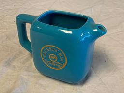 Bacardi Rum Blue Gold Bat Logo Ceramic Pitcher Enjoyable Always and All Ways