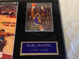 KARL MALONE Utah Jazz Wall Plaque with photo and Trading Card