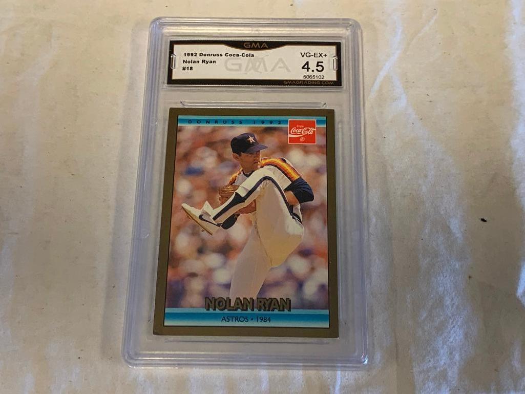 NOLAN RYAN 1992 Donruss Coca-Cola Baseball Card Graded 4.5 VG-EX+