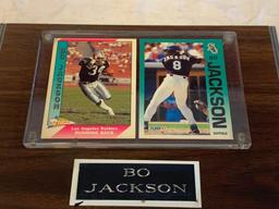 BO JACKSON White Sox and Raiders Trading Cards Wall Plaque