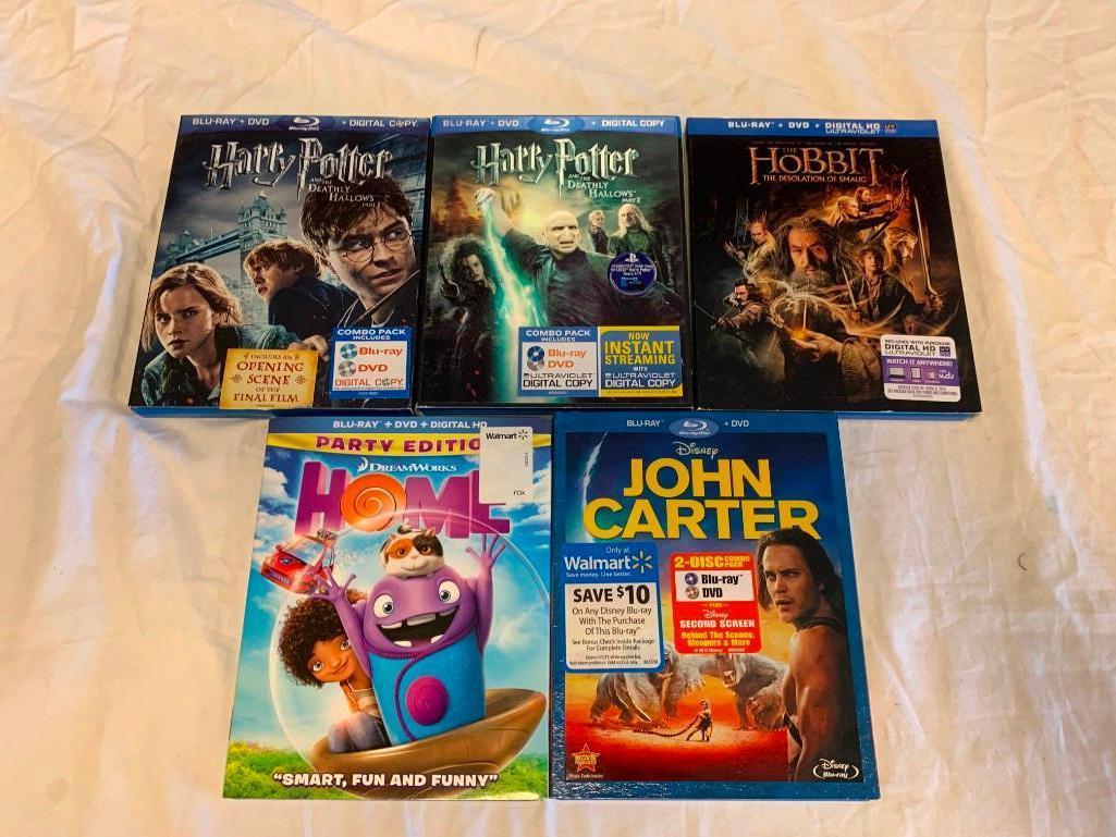 Lot of 5 BLU-RAY Movies Harry Potter, The Hobbit