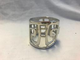 Lot of 3 Silver-Tone Cuff Bracelets