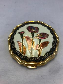 Lot of 2 Cloisonne Makeup Compacts