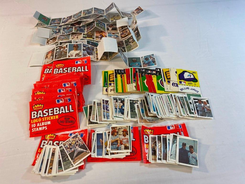 Open box of 1982 Fleer Baseball Stamps Stickers