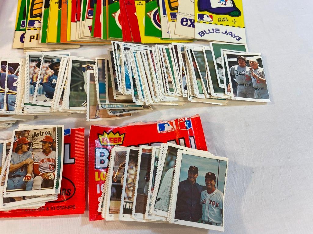 Open box of 1982 Fleer Baseball Stamps Stickers