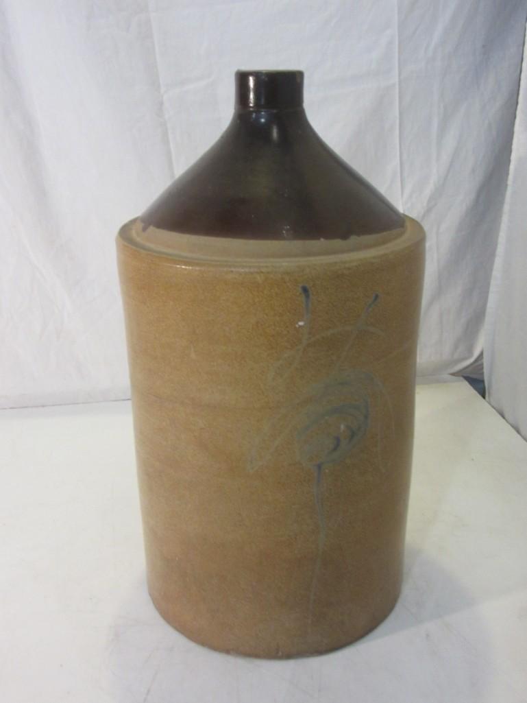 Vintage Stoneware Salt Glaze Crock Jug 19" Tall